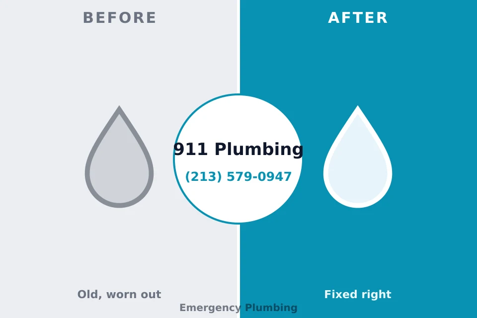Before and after: plumbing repair Portola, CA